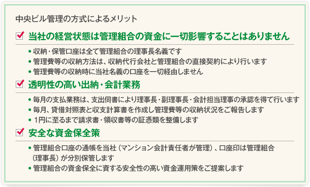 中央ビル管理の方式によるメリット